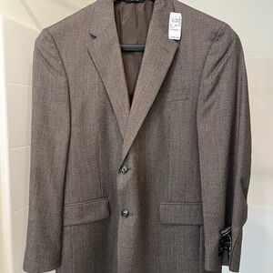 Jos. A. Bank Brown/Black Checkered Wool/Cashmere Suit